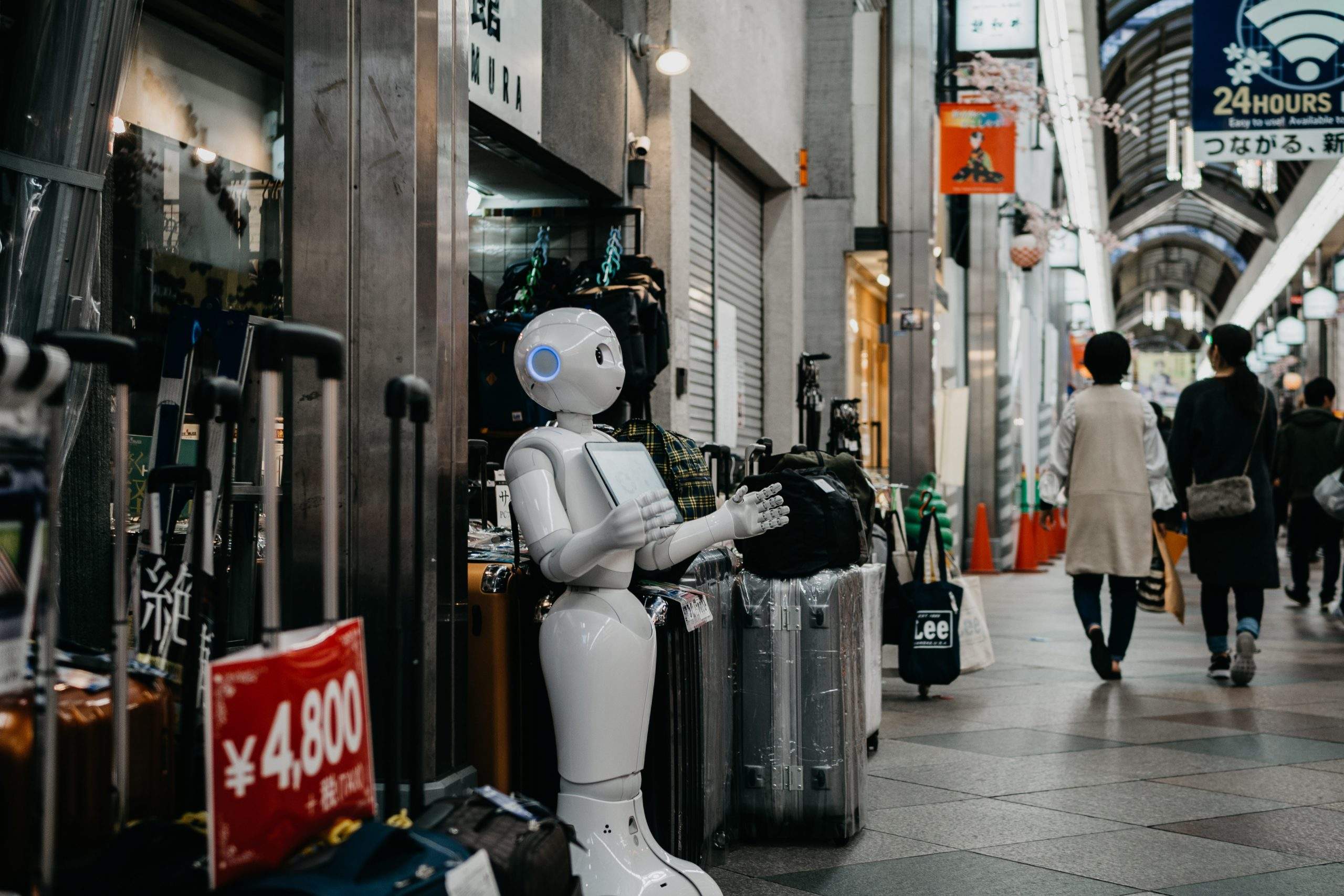 Lonely robot on the street